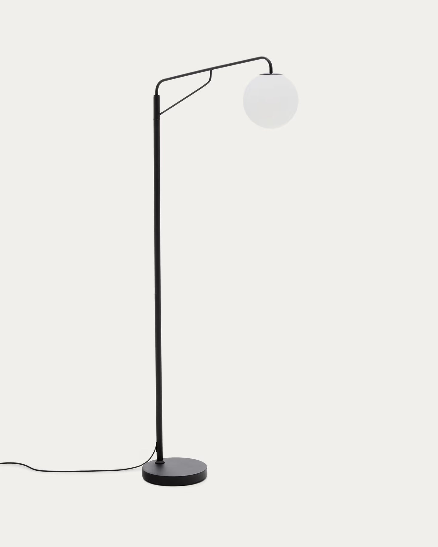 Steel Floor Lamp with Frosted Glass Shad