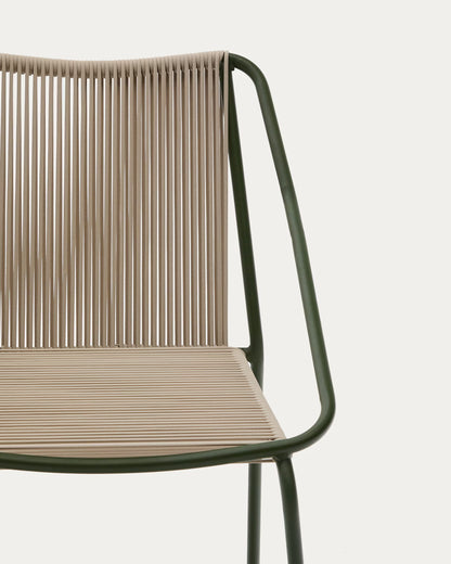 Ecru Rope and Green Steel Chair
