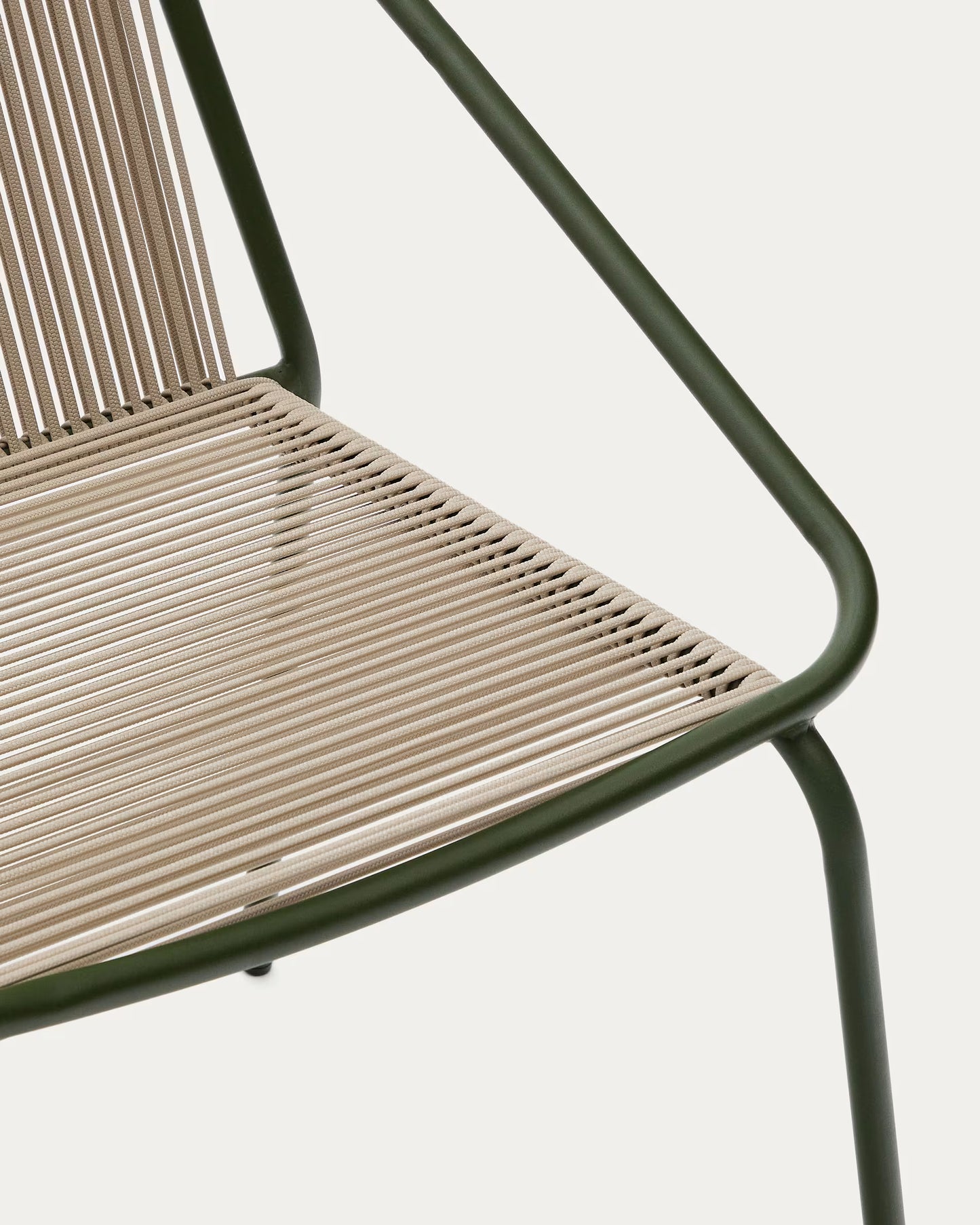 Ecru Rope and Green Steel Chair