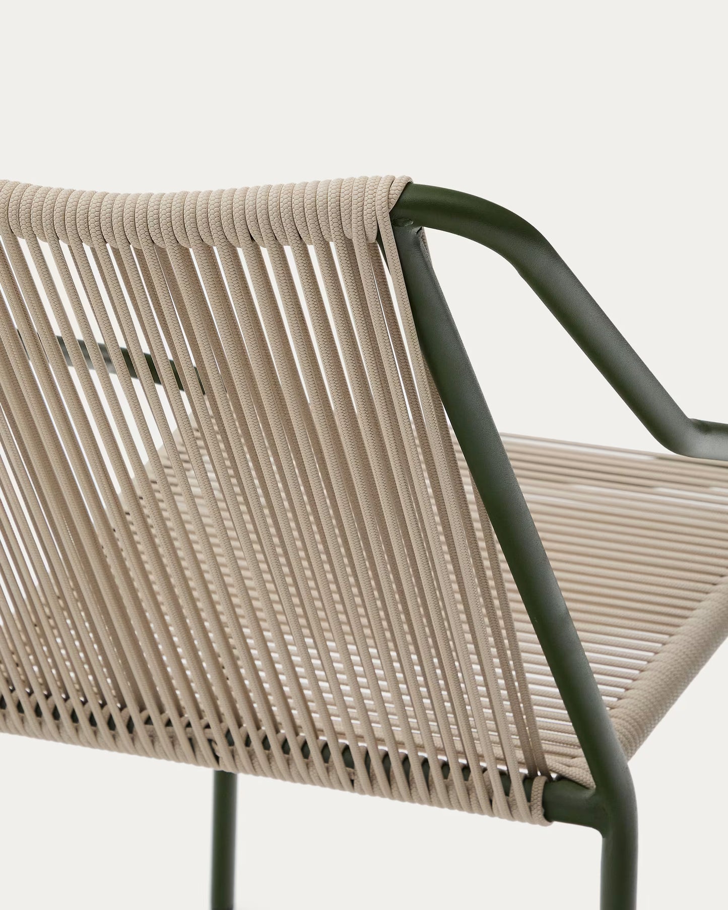 Ecru Rope and Green Steel Chair