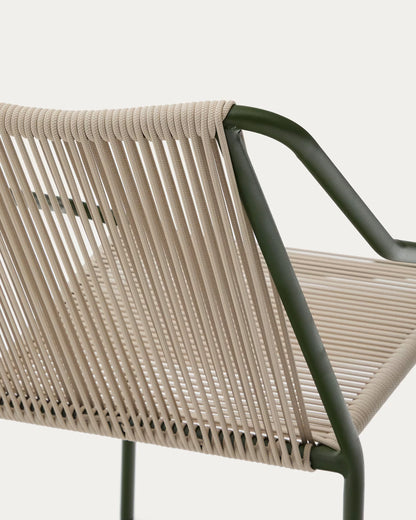 Ecru Rope and Green Steel Chair