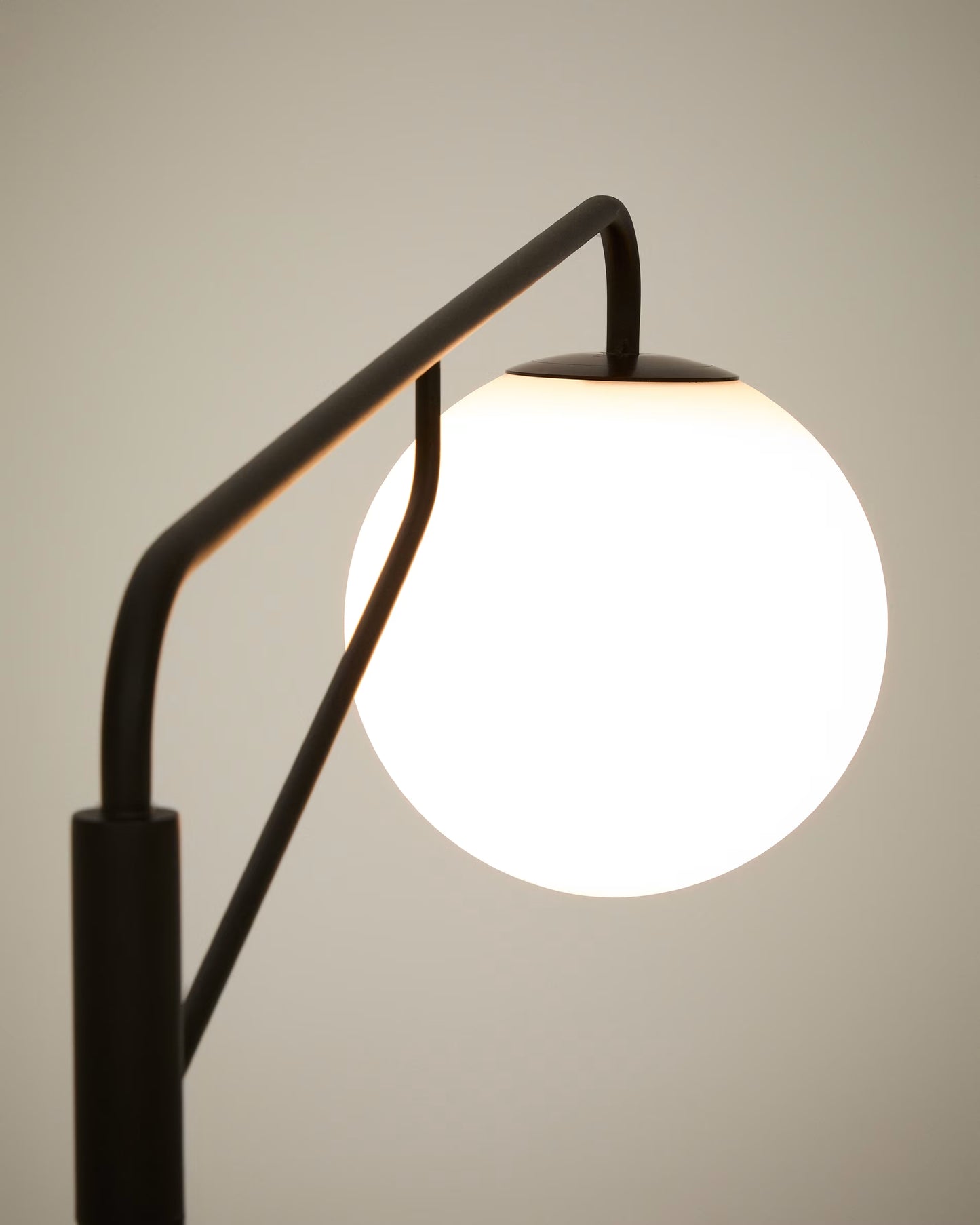 Steel Floor Lamp with Frosted Glass Shad
