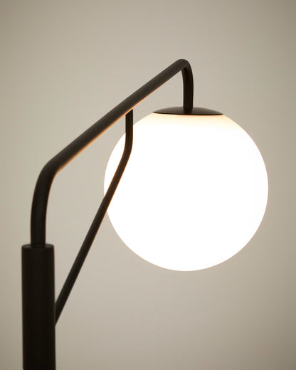 Steel Floor Lamp with Frosted Glass Shad