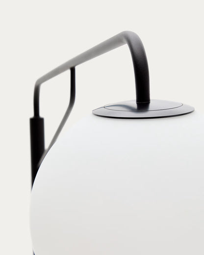 Steel Floor Lamp with Frosted Glass Shad
