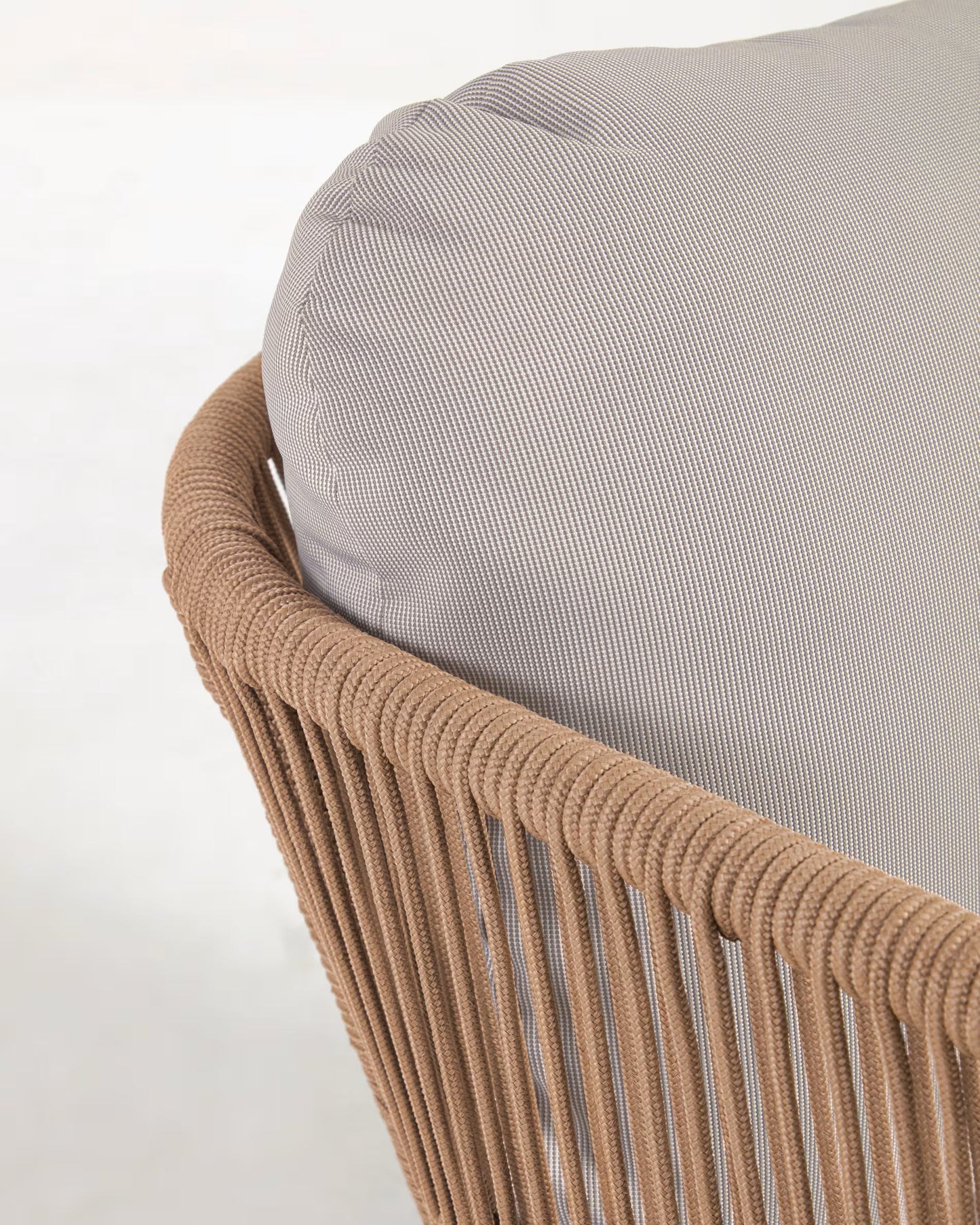 Acacia Wood and Woven Rope Armchair
