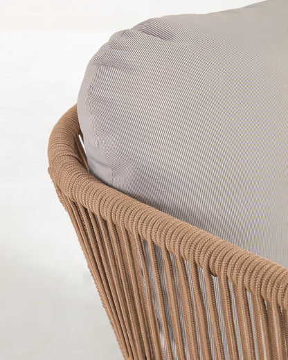 Acacia Wood and Woven Rope Armchair