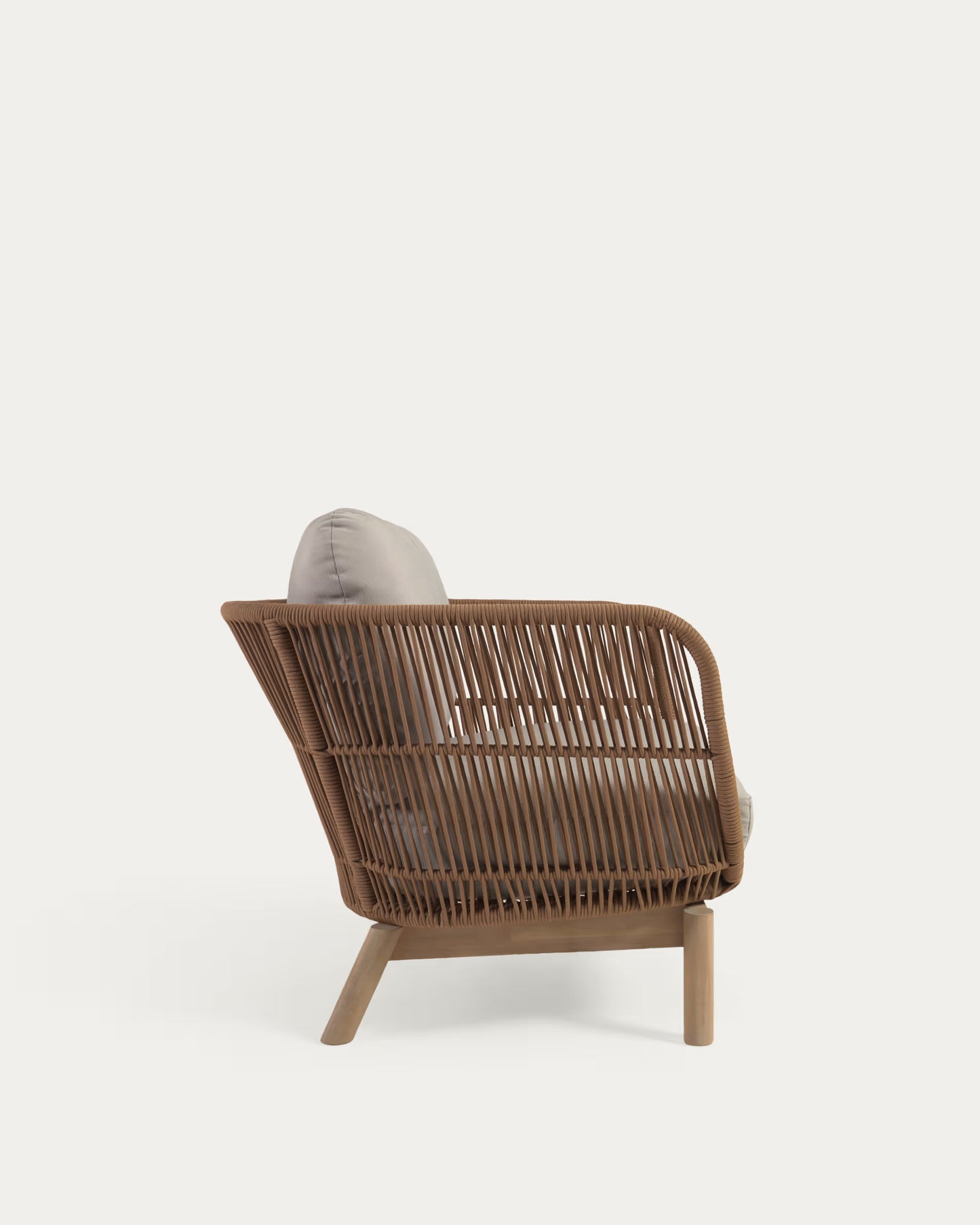 Acacia Wood and Woven Rope Armchair