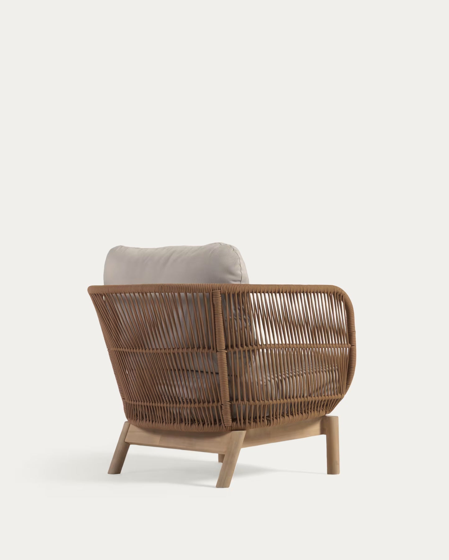 Acacia Wood and Woven Rope Armchair